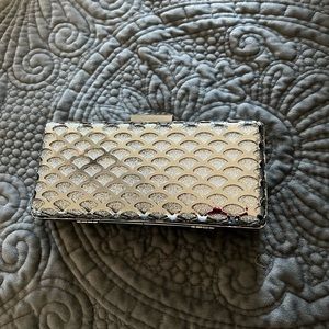 INC Silver Metal Clutch